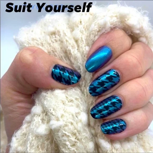 *Retired* Color Street: Suit Yourself | Houndstooth Teal Purple Duochrome Fall - Picture 9 of 13
